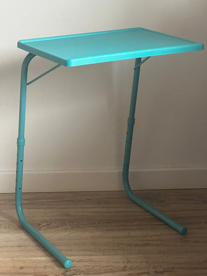 TABLE BUDDY ® | Adjustable Multi Position Portable Folding Table | Aqua Blue