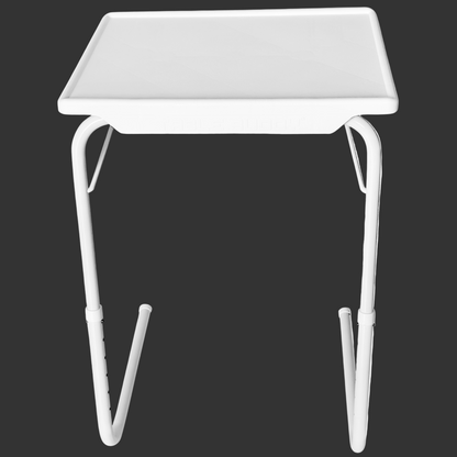 TABLE BUDDY ®| Adjustable Multi Position Portable Folding Table | Milk White