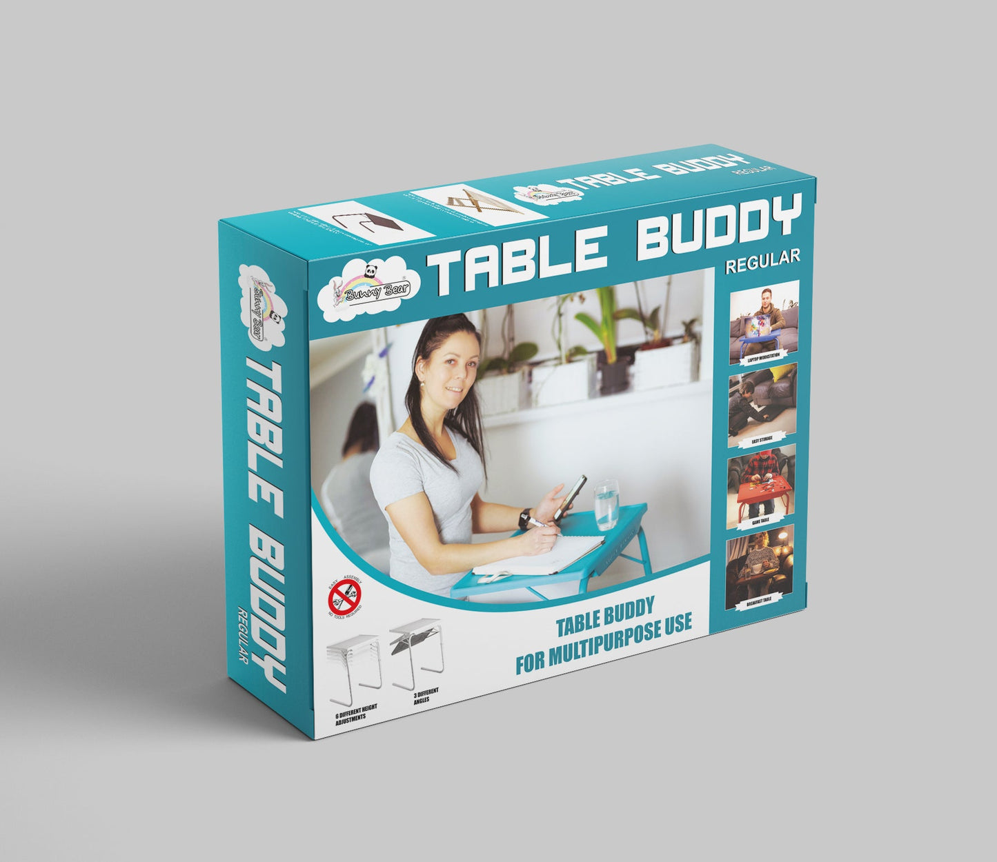 TABLE BUDDY ® | Adjustable Multi Position Portable Folding Table | Cherry Red